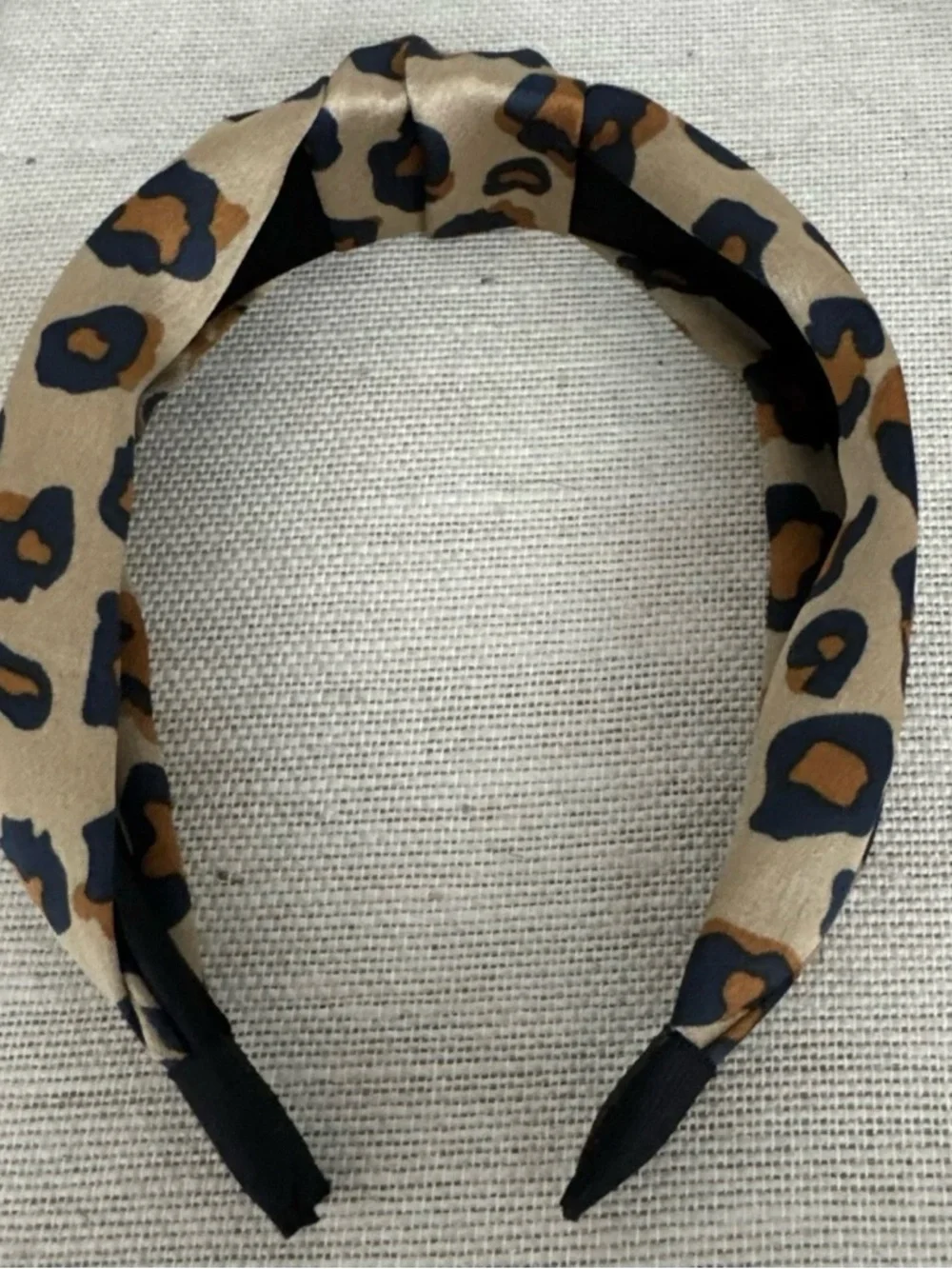 Plunder Animal Leopard Print Knotted Headband hair accessory in Tan Black Brown